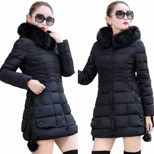 Herbst Winter Neue Frauen Jacke Mit Kapuze Parka Große Pelz Kragen Weibliche Dicke Warme Mantel Winddicht Mantel Komfort Casual Outwear P9mc #