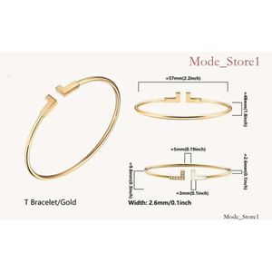 Handcuff Bracelet Designer Bracelets Gold Stackable Bangle Bangles for Women Jewelry Jewellery Tiffanybracelet 963