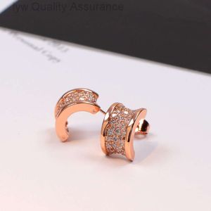 Designer Bulgarie Jewelry Baojia Klassische kleine Mann-Taille-Ohrringe für Frauen mit Mikro-Intarsien voller Diamant-Ohrringe für Männer und Frauen Paare Modeschmuck Live