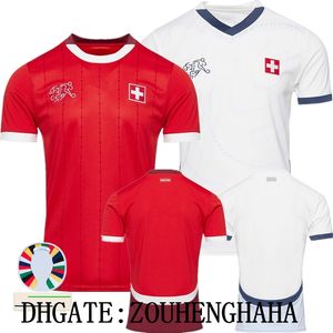 Barn Schweiz Soccer Jerseys 2024 Euro Cup Swiss National Team Elvedi Akanji Zakaria Sow Rieder Embolo Shaqiri Home Away Football Shirts Size S - 4XL