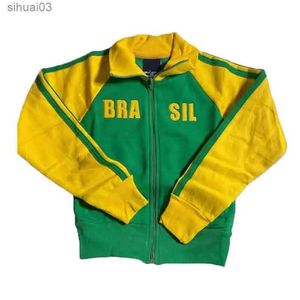 Herrtröjor tröjor y2k estetiska brasilianska gröna överdimensionerade tröjor 2023 herrar brev broderad blixtlås hoodie vintage gotisk jacka herr coatl2403