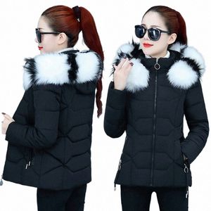 2023 New Winter Parkas Women Jacket Fur Collar Hooded Basic Coat Thicken Female Jacket Warm Cott Padded Outerwear a1PU#