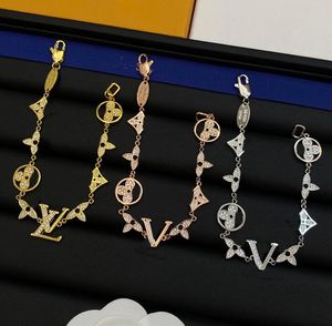 Fashion Designer Crystal Letter Charm Bracelet Women Elegant Luxury Gold Silver Wedding Party Bracelets Lovers Gift High Quality Jewelry Accessorie