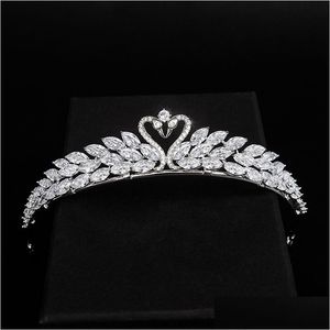 Gioielli per capelli da sposa Diademi e corone da sposa di lusso Accessori per le donne Colore argento Ragazze Copricapo Prom Party Gift Consegna di goccia H Dhwb9