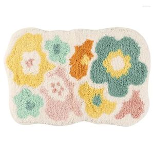 Carpets Unique Bargains Bathroom Rugs Soft Plush Fluffy Non-Slip Printing Quick Dry Bath Flower-1 20"x32" Rug