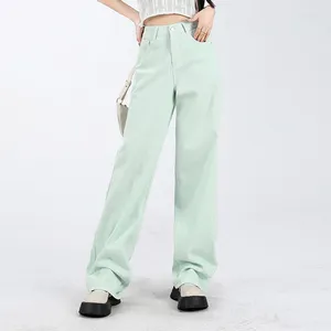 Женские джинсы 2024, женские широкие мешковатые женские брюки с высокой талией, большие джинсовые брюки, мягкие Y2K, розовые, фиолетовые, зеленые, белые, свободные длинные брюки-карго