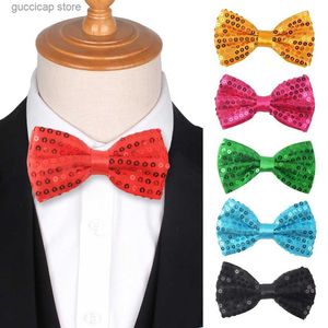 Bow Ties Party Bowties for Men Women paljetter Bow Tie Tuxedo Justerbara flickor Bow Ties For Wedding Bow Ties Tillbehör Butterfly Cravat Y240329