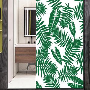 Adesivi per finestre Pellicola privacy foglia tropicale verde Pellicola decorativa non adesiva per vetro Adesivo smerigliato adesivo statico