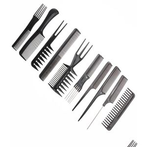 Pennello per capelli 10 pezzi da 10 pezzi set professionale cuscinetto salone salone barbiere pettina