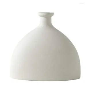 Vase Nordic White Ceramic Modern Geometric Arts Vase Minimalist Flowers Living Room Office Home Tableの装飾