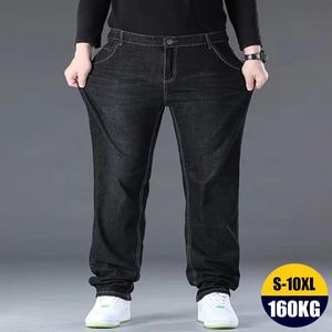 10xl erkekler için büyük boy kot pantolon gevşek pantolon pantolon artı beden günlük iş kıyafetleri büyük adam 240311