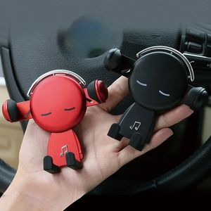 かわいいローテーションカーの電話ホルダーミスターミュージック漫画電話スタンドマウントブラケット重力三角固定望遠鏡マウントホルダー