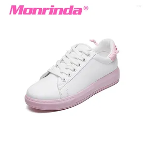 Sapatos de caminhada monrinda verão mulher couro branco esporte para mulher resistente rosa tênis calçados ao ar livre zapatillas 662