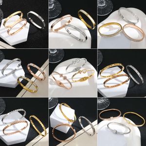 Bracciale coreano alla moda in acciaio al titanio per donne dal temperamento incolore e personalità versatile, maglia piena di diamanti rossi, abbigliamento leggero