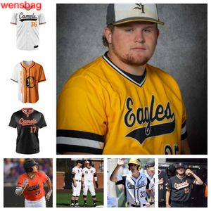 College Campbell 33 Peyton Brown 40 Griffin Parrill 26 Trent Adams 22 Daniel Brown Baseballtrikot 37 Garret Kangas 18 Cameron OBrien 31 Anthony Mitta individuell genäht