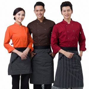 Cooks Kitchen Colors High Quality Chef Uniforms UK Kläder Kvinnliga Restaurang Kockar Apparel Ladies Chefwear Gratis fartyg C93J#