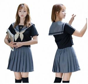 College Wind Suit Japan Orthodox JK Uniforms Mjuk syster kjol Kansai Sailor Suit LG-ärmad studentskola uniform JKX114 S3GN#