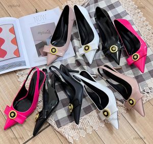 Designer Slingback Heels Shoes Women Leather High Heel Shoe Ladies Party Wedding Dress Shoe