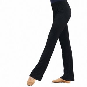 women Cott Ballet Trousers Girls Adult High Waist Stretch Bell-bottoms Dance Flare Pants Broad Leg Yoga Sport Ballet Pants k5z3#
