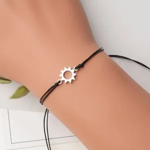 Charm armband kvinnor flickvän män pojkvän sol legering älskare månen flätade hand rep mode smycken par handvävda