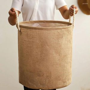 Laundry Bags Foldable Basket Storage Bucket Durable Cotton Linen Waterproof Dirty Toy Clothes Wholesaler