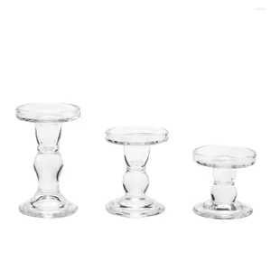 Candle Holders Ins Glass Roman Column Candlestick French Retro Ornaments Romantic Candlelight Dinner Soft Decoration Po