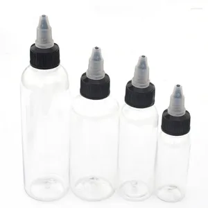 収納ボトル50pcs 30ml/60ml/120ml e液体ペットプラスチックドロッパー空のタトゥーインクボトルペン型キャップオフキャップ付き