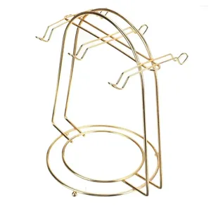 Kök förvaring 6 koppar Stand Golden Metal Holders Rack Nordic Home Tabletop Coffee Mug Holder Drinkware Organizer