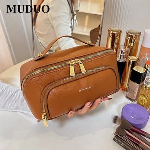 Muduo 2024 largecapacity Travel Cosmetic Bag Portable PU Makeup Pouch Women Waterproof WashBag多機能学生バッグ240328