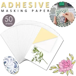 Gift Wrap 50sheets/set Low-Tack Adhesive Masking Paper Sticker 5.83x8.27inch For Stamp/Die Painting Project Craft Drawing Supplies