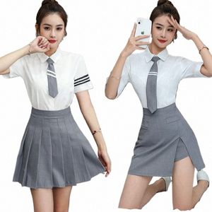 2022 Lovely Sexy Hotel Bar Club Waiter Maid Busin Shirt Skirt Suit Cosplay Costume Show Outfit Dr Clothes Costumes Y0Or#