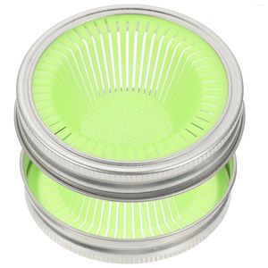 Dinnerware 2 Pcs Mason Jar Lids Bean Sprouts Grow Kit Sprouting For Jars Filter Germination Stainless Steel Wide Mouth