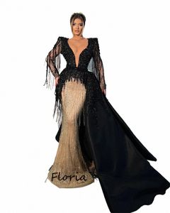 Arabiska sjöjungfrun Evening Dr Custom Made Beaded Tassel Formal OCN Dres Robes de Soiree Dubai Engagement Party Gowns 2024 N1kx#