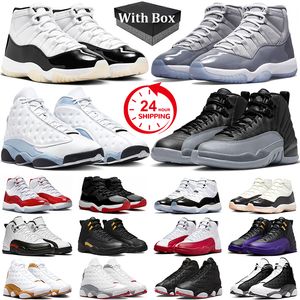 With Box Jumpman 11 12 13 Basketball Shoes Men Women 11s Gratitude Cool Grey 12s Black Wolf Grey Cherry Red Taxi 13s Blue Grey Wheat Mens Trainers Sports Sneakers