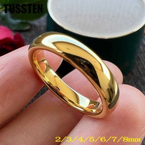 Wedding Rings Dropshipping TUSSTEN 2-8MM Men Women Ring Tungsten Wedding Band Domed Polished Comfort Fit Free Shipment 24329