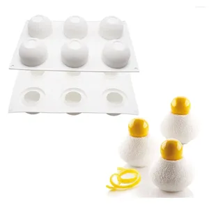 Moldes de cozimento 6 cavidade esfera afundada Silicone mousse bolo de molde de molde esférico trufas chocolate molho de velas ferramentas de cozinha acessórios de cozinha