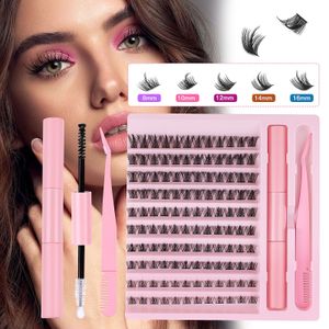 Lashes Cluster 120Pcs DIY Segmented Eyelash Extensions Naturally Soft Light Handmade Reusable Individual Eyelashes with Bond & Seal