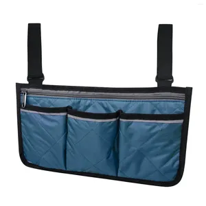 Storage Bags 1PCS Wheelchair Armrest Accessories Side To Hang On With Reflective Strip Waterproof Black /Blue Pouches