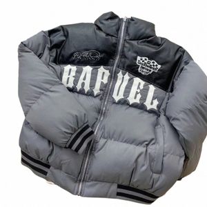 bokstäver broderi kappa för män vinter varma drivna ner jackor vindtäta tjocka parka Kanada puffer bombare varsity fi toppar f6ir#