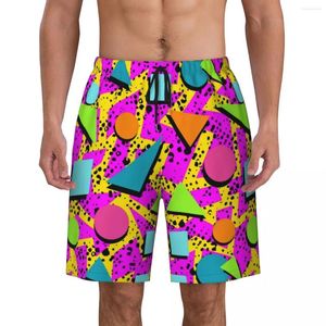 Shorts masculinos homens board clássico horrível 90's Neon Cute Hawaii Swim Trunks Confortável Correndo Surf Plus Size Praia Calças Curtas