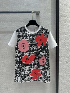 Marke Gleichen Stil frauen T-Shirt 2024 Neue Frühling Sommer O Hals Kurzarm Mode Milan Runway T-Shirt Designer Tops 0329-2