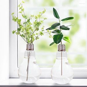 Vaser Creative Wedding Decoration glödlampa formad transparent glas vas mode hydroponic blomma gåva hem skrivbord prydnad