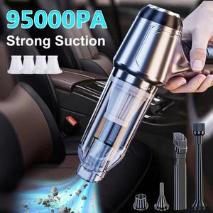 95000PA Car Vacuum Cleaner Strong Suction Wireless Mini Handheld Portable For Auto Home Desktop Powerful Cordless Vacuum Cleaner 240307