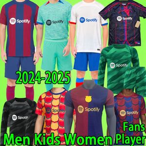 24/25 #1 Ter stegen Lewandowski Pedri Joao Felix Soccer Jerseys Gk Women Men Set Kit Kids Barcelonas Bramkarz Koszulki piłkarskie T Barca 2023 2024 2025 Mundur Boys