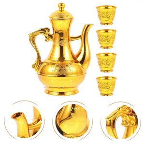 Одноразовые чашки, соломинки, 1 комплект, чашка удачи, принадлежности для поклонения Будде, с чайником, алтарем и горшком