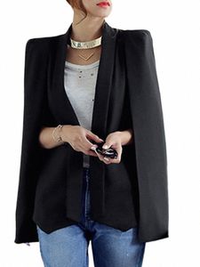 ZANZEA WOMEN LAPEL CLOAK BLAZER FIスプリットスリーブコート2023秋の新しいオフィスソリッドケープカジュアルオルブラックスーツジャケットワークウェアX288＃