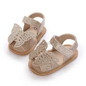 Sandaler sommar babyskor sandal spädbarn pojke tjej söt bowknot gummi ensam antislip tofflor nyfödda första vandrare casual strandskor 240329