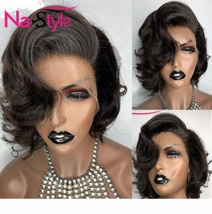 Short Bob Lace Front Wigs Preplucked Water Wave Wig Human Hair Brazilian 13x4 Lace Front Human Hair Wigs For Black Women 130Remy2329390