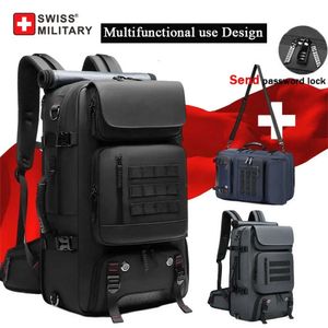 Swiss Military Men Travel Waterproof 17 Inch Business Laptop Ryggsäck utomhus klättrar mot stöld av skålen