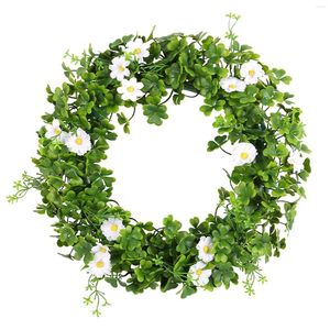 Dekorativa blommor St. Patrick's Day Faux Wreath 2024 Spring Outdoor Patio Decoration Door Hanging Easter Party Favor Decorations Home
